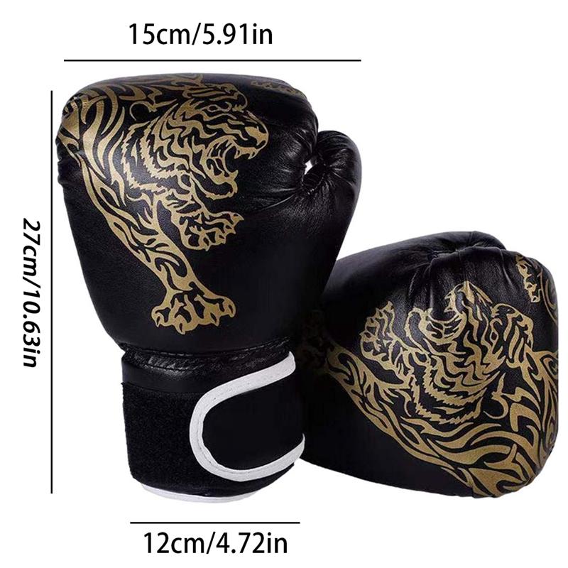 Boxing Gloves Professional Tiger Breathable PU Leather Flame Gloves Sanda Box Muay Thai Gloves Muay Thai Boxing Gloves