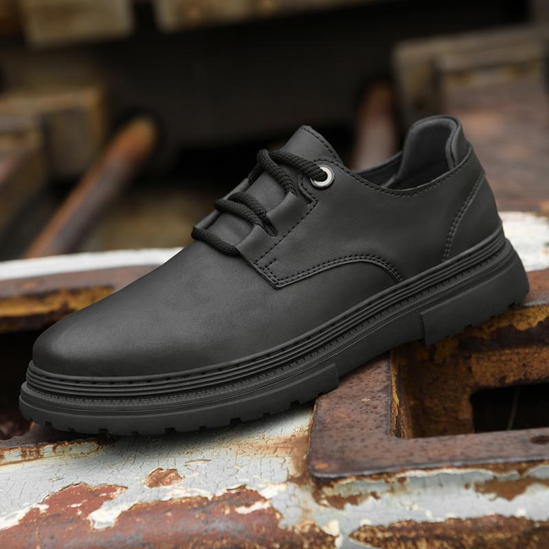 Дизайнерская брендовая модная рабочая обувь, мужская повседневная обувь из натуральной кожи, толстая подошва, мужские высококачественные оксфордские туфли, бесплатная доставка