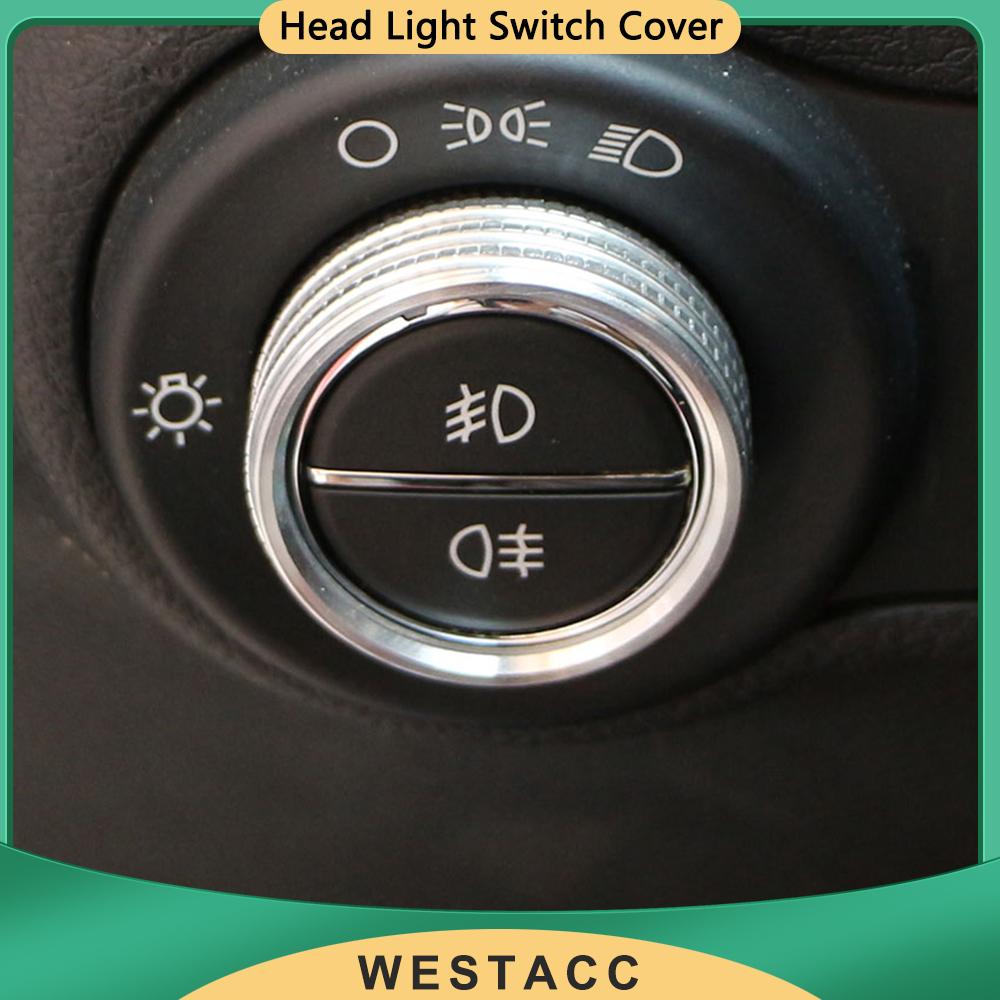 Алюминиевый сплав автомобиля, головной свет, кнопка включения лампы, крышка, наклейка, кольцо для Jeep Renegade 2014-интерьер