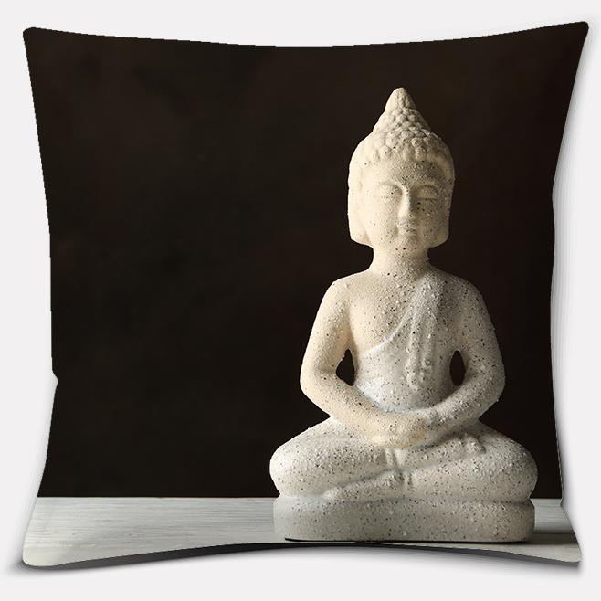 Buddha Zen Stone Flower Series Pillow Gift Home Office Decoration Bedroom Sofa Car Cushion Cover 45x45cm40x40cm