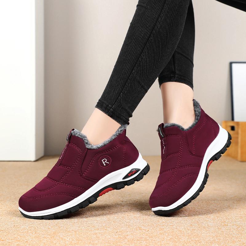Waterproof Snow Boots for Women 2025 Slip-On Warm Thicken Plush Winter Boots Woman Outdoor Non-Slip Warm Cotton-Padded Shoes