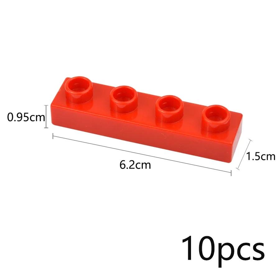 10 шт. Крупные Строительные Блоки 1x4 Точки Оптом Тонкие Фигурки Кирпичики Обучающие Креативные Большого Размера Модели Игрушки Совместимые Duploes