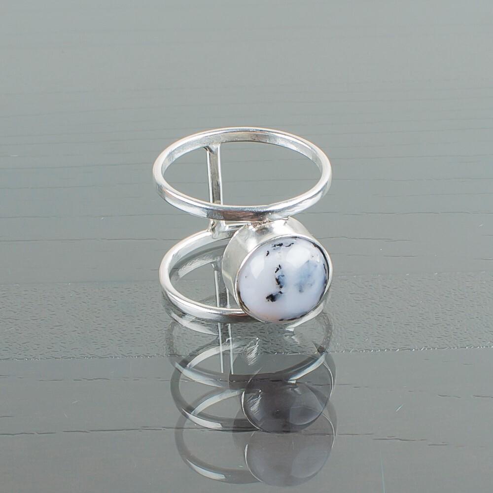 Редкий Дендритовый Опал Драгоценный Камень Ювелирные Изделия из Стерлингового Серебра 925 пробы Ручной Работы Дизайнерское Кольцо RR-13-25