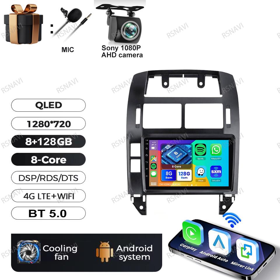 Car Radio Android 16 For Volkswagen VW Polo MK4 6Q 9N 9N3 2004-2009 4G LTE Stereo Multimedia Autoradio Wireless Carplay Auto BT