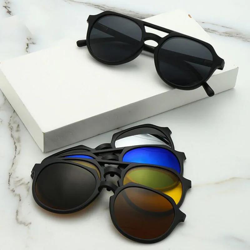 2337 Magnet Sun Clip Double Beam Myopia Frame Glasses 0 -0.5 -1.0 -2.0 -2.5 -3.0 -4.0 To -6.0