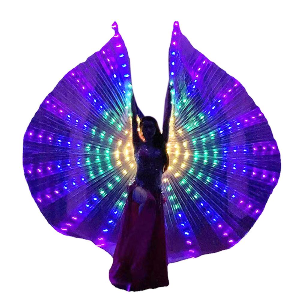 LED Butterfly Wing Illuminated Adult Dance Luminous Glowing Light Up Party Costumes Multicolored