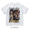 Anime Attack On Titan T Shirts Oversized Vintage Washed Shingeki No Kyojin T-shirt Short Sleeve Manga Eren Mikasa Levi Tops Tees