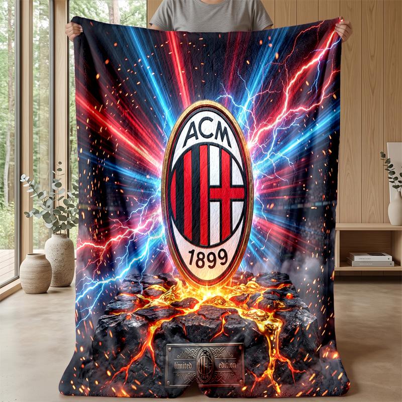 AC Milan Theme blanket Soft Flannel Blanket Plush Throw Blanket Cozy Sofa Bed Blanket for Home Decor