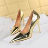 European and American Style Sexy Pointed 10.5cm Super High Heel Metal Stone Pattern Retro Women's Single Shoes High Heels