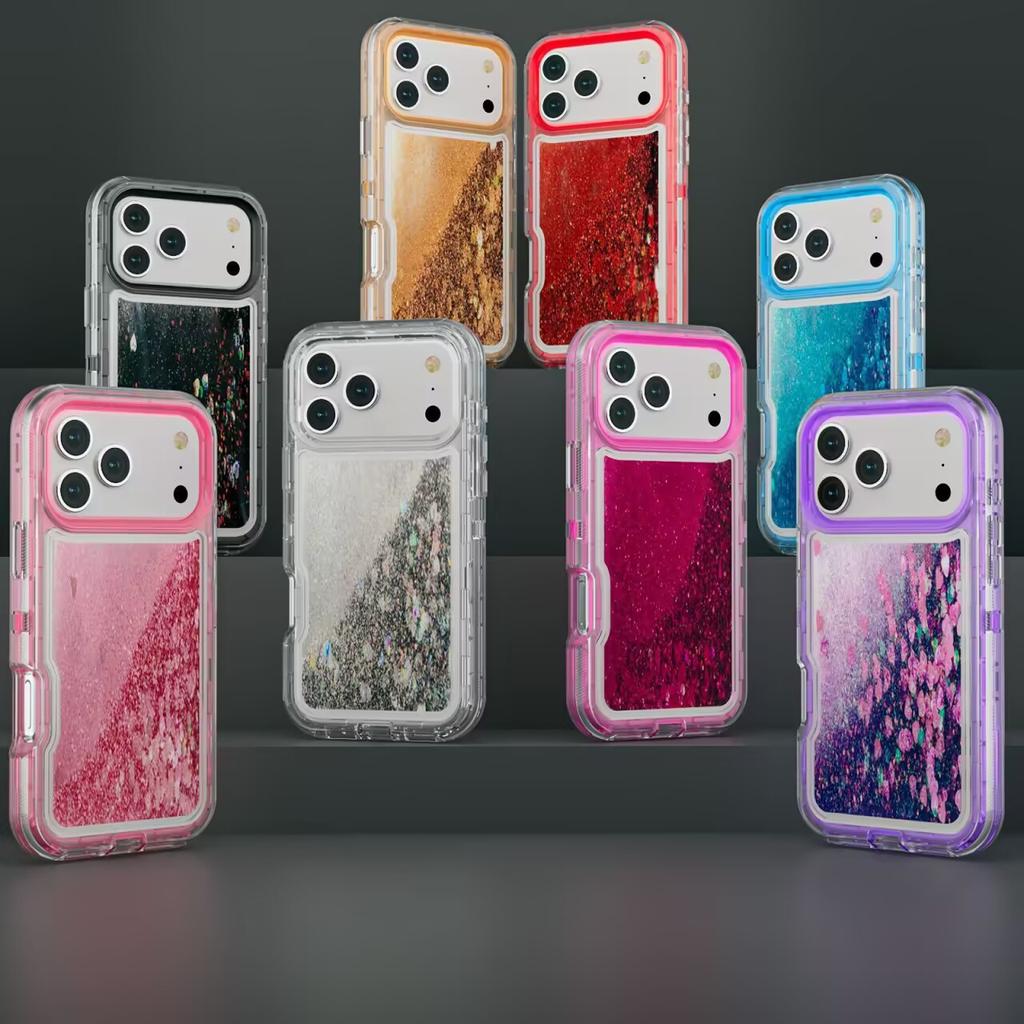 3-в-1 Военный противоударный бронированный чехол 3D блестящий динамический ударопрочный чехол для телефона для IPhone 17 Pro Max 16 15 14 13 12 Pro Max Нескользящий Otther с чехлом-коробкой