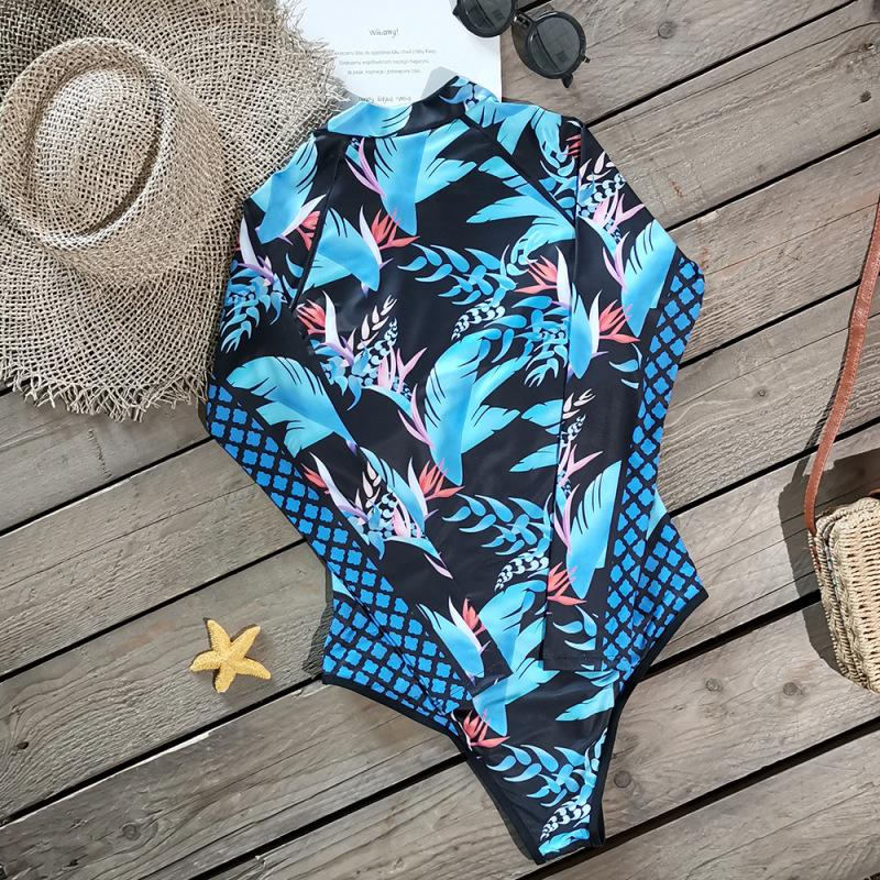 Женский купальник для серфинга на молнии спереди, цельный бикини, сексуальный спортивный боди с длинными рукавами, купальники, пляжная одежда