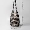 2025 New Design Summer Handmade Lady Wooden Bead Woven Tote Bag Hollow-out Shoulder Bag Travel Beach Underarm Bucket Bag Handbag