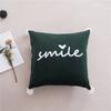 45x45см Бархатная наволочка на диванную подушку с надписью Smile и шариками, однотонная, для дома, гостиной