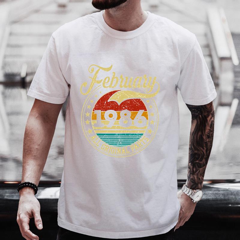 Unisexs Crew Neck T Shirt Made In 1986 Cassette Tape Graphic Tee Retro Vintage Birthday Casual Short Sleeve Top For Music Gift Wear