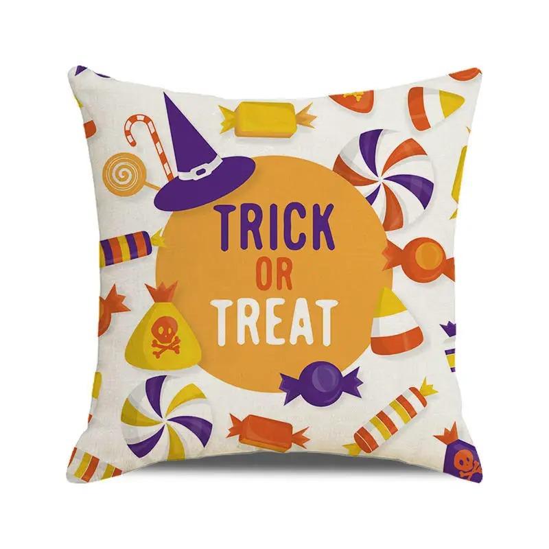 Декоративная наволочка для подушки на Хэллоуин с изображением тыквы, летучей мыши, волшебника, призрака, подходит для украшения дома, гостиной, дивана, комнаты