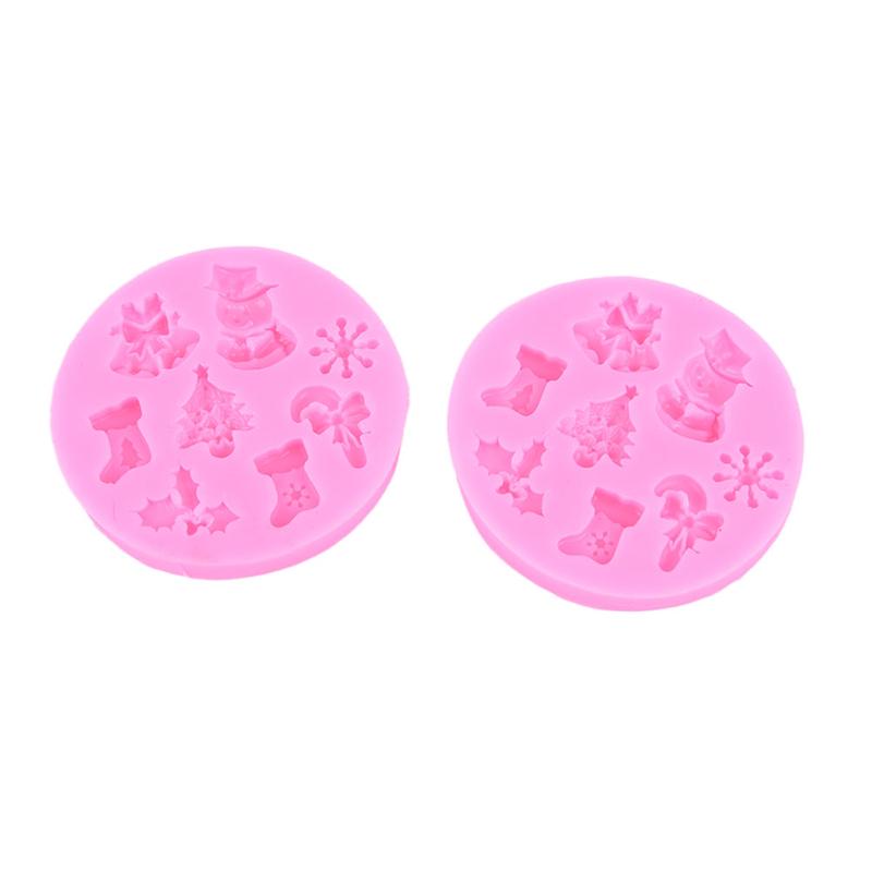 Christmas Snowman Shaped Fondant Silicone Mould Kitchen Baking Chocolate Tools