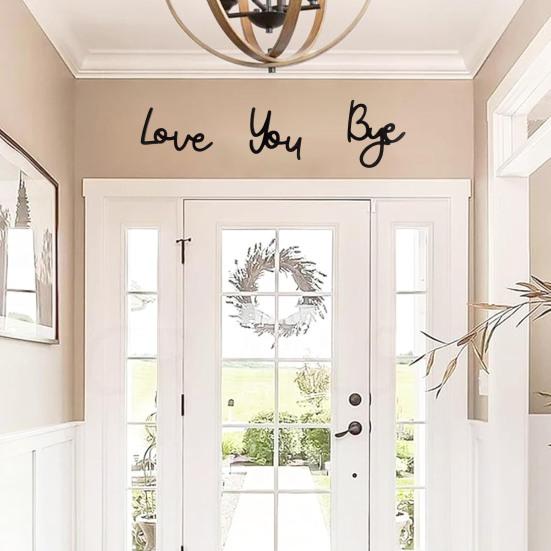 Love You Bye Sign Wooden Wall Art Sign Love Themed Entryway Wall