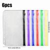 6PCS/Set Transparent A6 Binder Pockets Waterproof Planner Pockets  Journal Supplies
