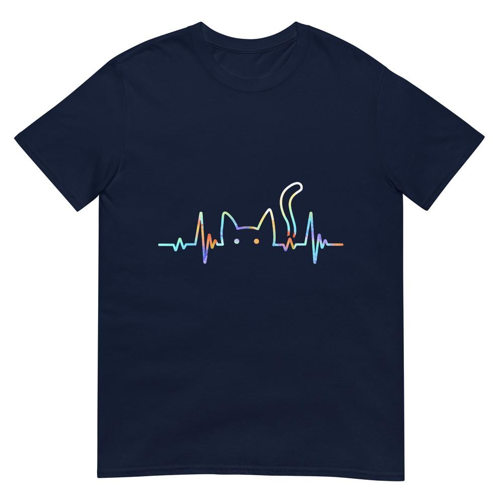 Heartbeat Cat Lover Animal Silhouette Cute Cat Tshirt