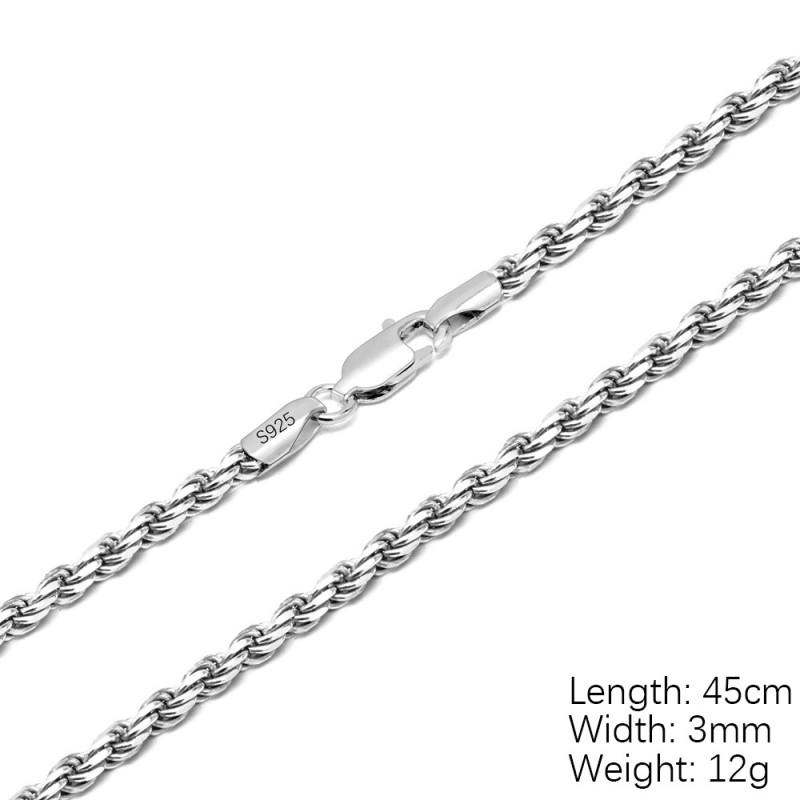 Twist Chain Necklace DIY Pendant Women Men Fashion Jewelry