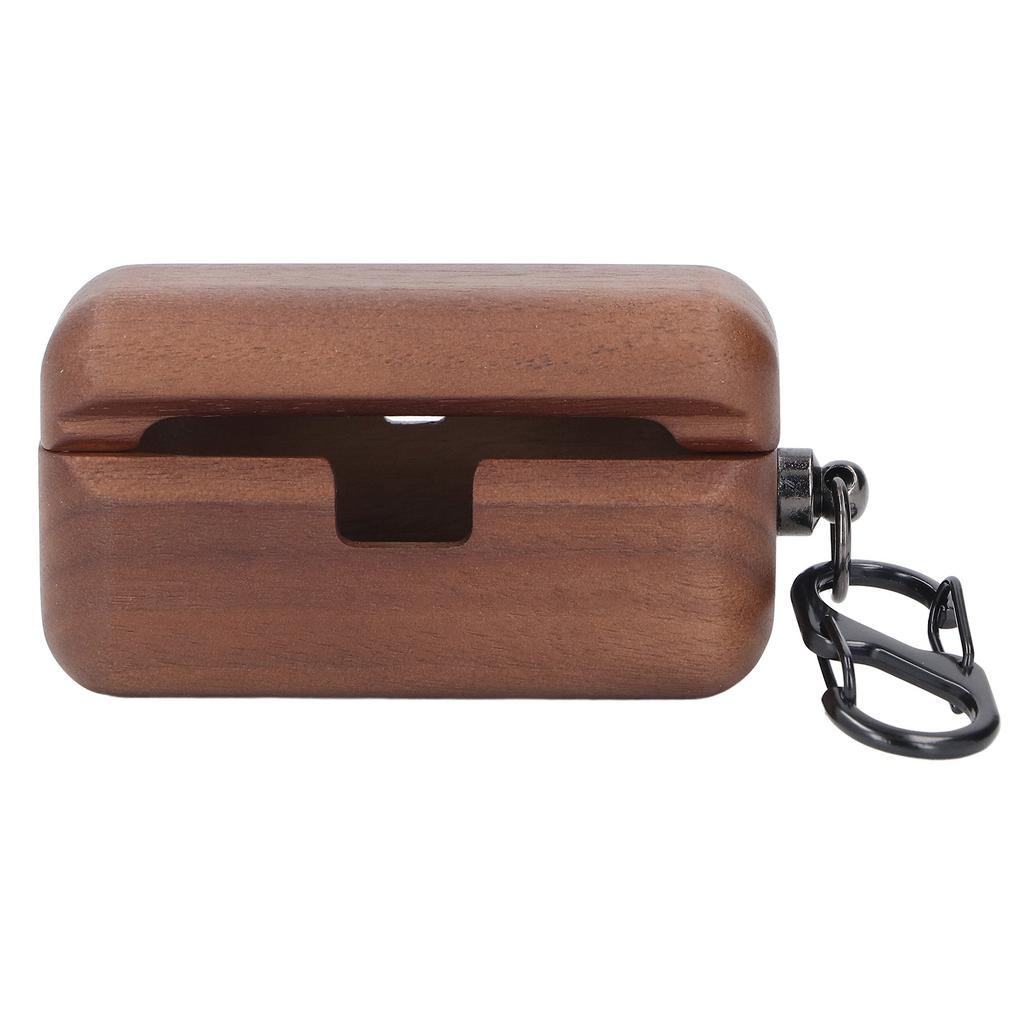 Wooden Case for AZ80 Prevent Falls Bumps Fine Polished Wood Protector Charging Case for Bluetooth Earbuds