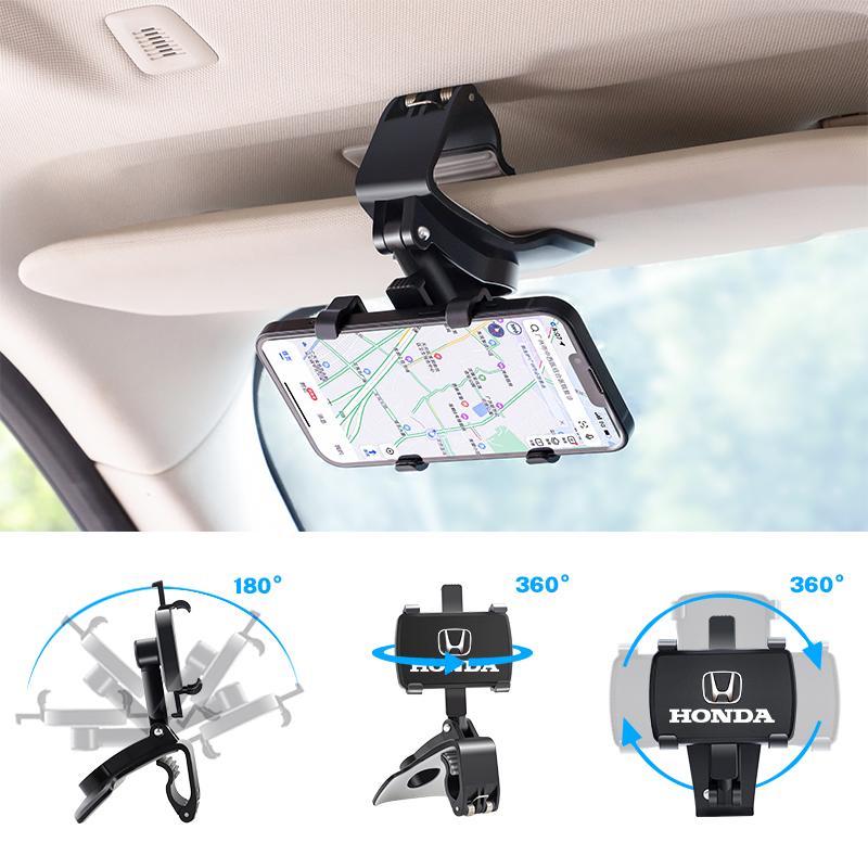 AGZ1  Dashboard Car Phone Holder Sun Visor Rearview Mirror 1200 Rotation Bracket For Honda Civic FIT Accord Prelude CRV 5th City CRZ