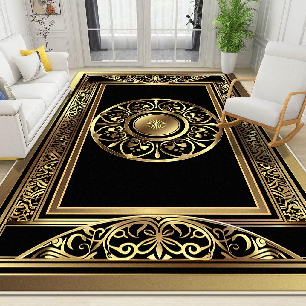 Большие Роскошные Золотые Ковры для Гостиной Дома Декор Спальни в Скандинавском Стиле Ковер Нескользящий Коврик для Кофейного Столика Tapis Salon