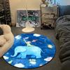 Classic Round Abstract Multicolor Rug Mat, Non-Slip Floor Mat for Office