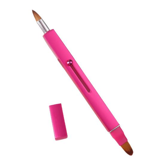 Кисть для макияжа губ, матовая текстура, помощник для макияжа, портативная прочная телескопическая кисть для теней для век двойного назначения для женщин