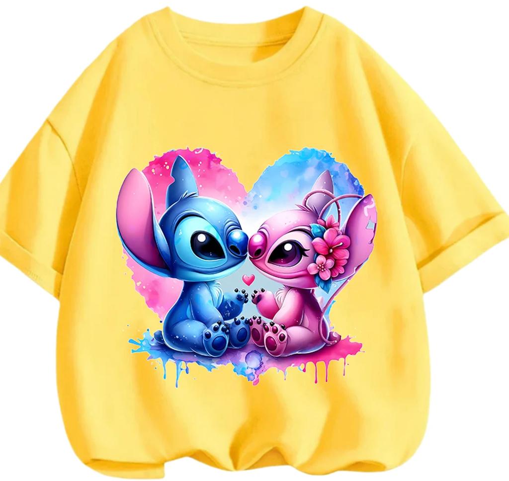 Hot Popular Stitches Graphic T Shirt Lightweight Leisure Daily School Wear Casual Street Kids Boys Girls Clothing