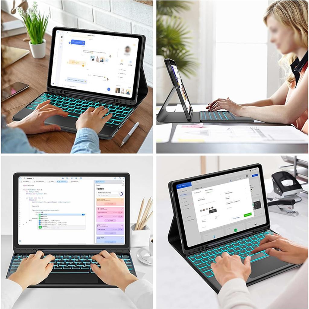 For Samsung Galaxy Tab S9 FE 10.9-inch Case, Keyboard Case for Samsung Galaxy Tab S9 FE 10.9-inch SM-X510/X516B/X518U