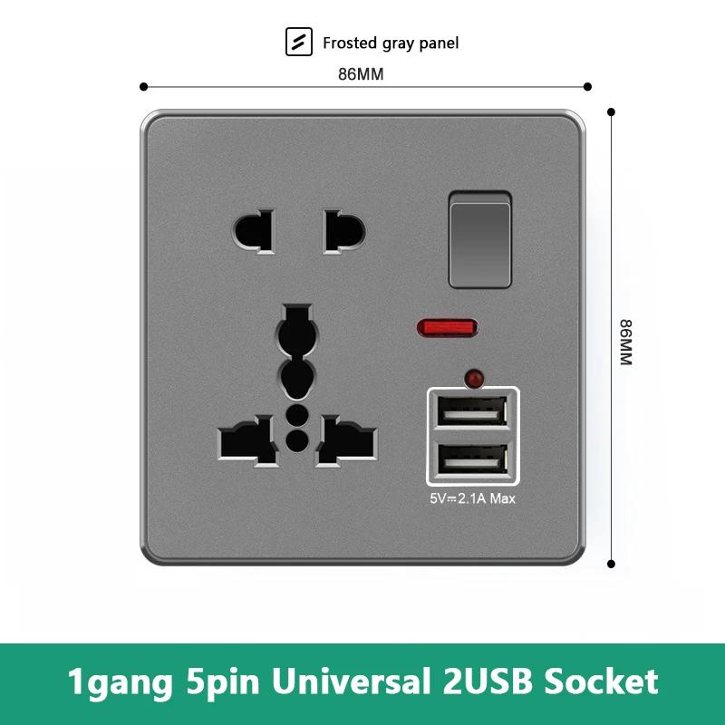 Великобритания 13A с USB Type-c 18W быстрая зарядка настенная силовая розетка вилка, Универсальный настенный выключатель света двойной USB электрическая розетка AC110-250V