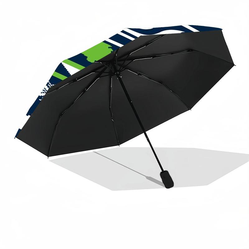 Seattle Seahawks Ugly Sweater Pattern Printed Umbrella Folding umbrella, automatic umbrella 8-Frame for Travel, camping Fan gifts Christmas Gifts
