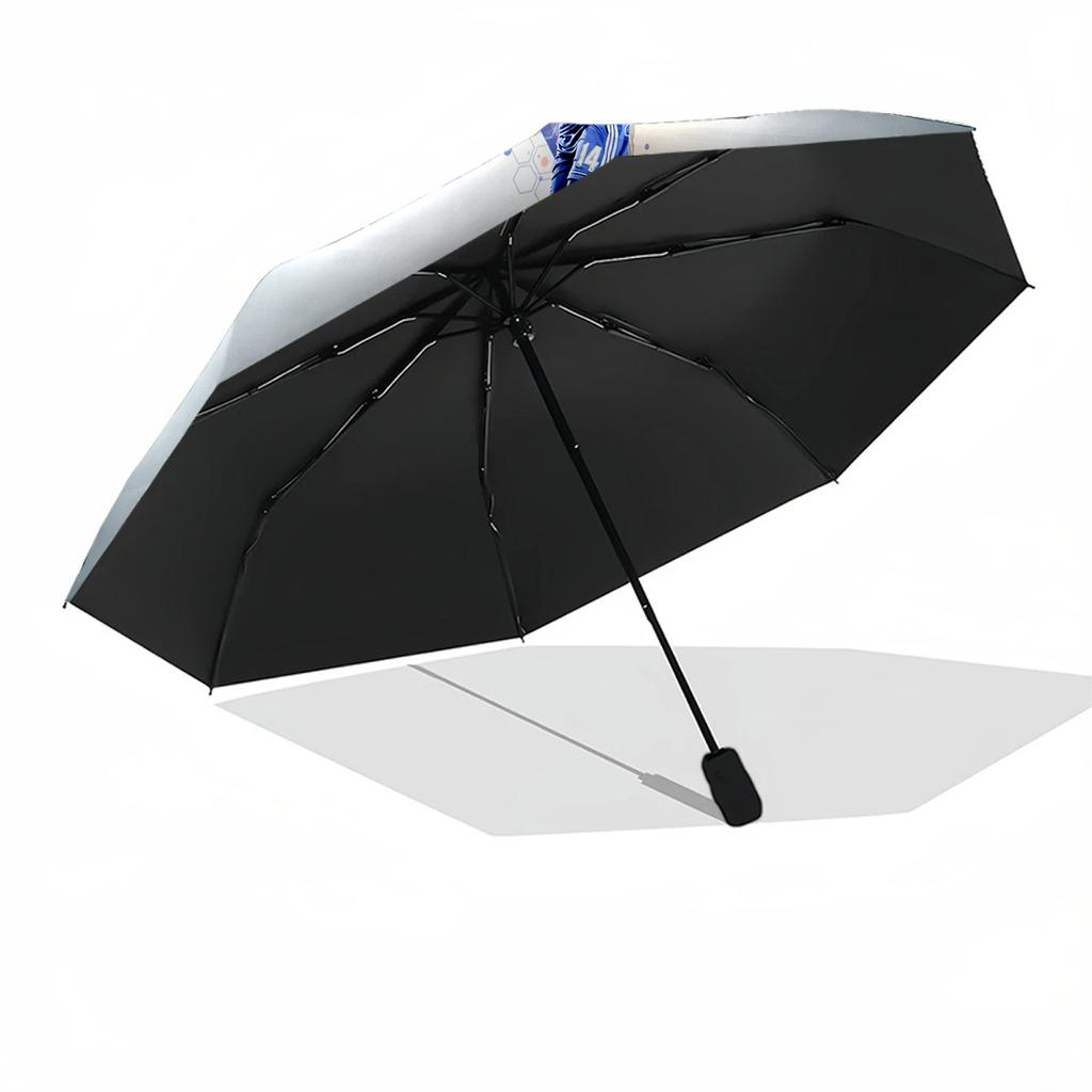 Football Player Action Portable Automatic Umbrella Compact 8-Rib Design Lightweight Durable Everyday Carry Umbrella Stylish Accessory