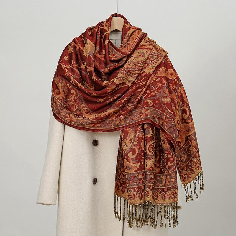 Роскошная зимняя кашемировая шаль из пашмины, женская накидка, теплые осенние шарфы с дизайнерским принтом, женские платки, хлопковые палантины, шарф