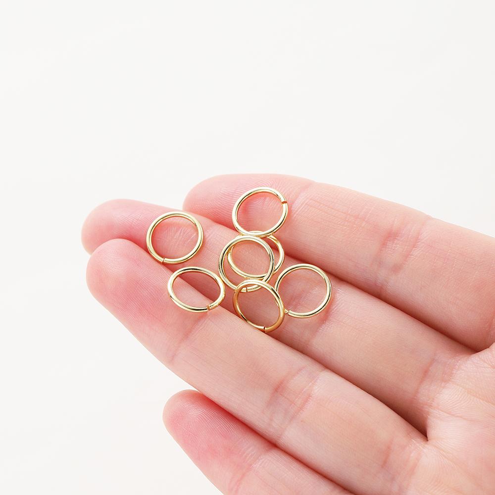 50-200Lot 14K 18K Gold Necklace Open Single Jump Ring Lobster Clasp Connector Split Ring Fitting Diy Jewelry Making Accessories