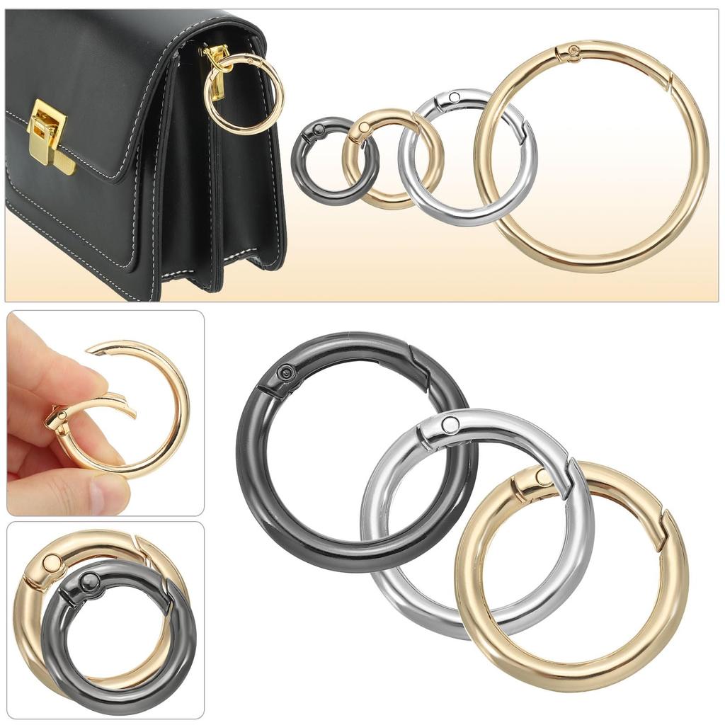 40mm OD Spring 20pcs Metal Round Lock Clip Trigger Snap Spring Key Ring Hook Buckle for Wallet Handbag Craft Gold Tone [PATIKIL] O-Rings, Making,