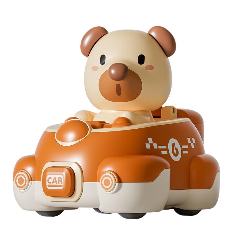 Детская машинка-столкновение Мультяшная Милая Домашнее Животное Инерционная Нажимная Выталкивающая Машинка Пазл Скользящая Игрушечная Машинка