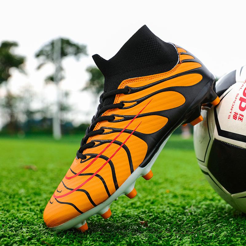 Футбольные бутсы большого размера AG длинные шипы TF шипы для газона мальчики и подростки тренировочные кроссовки