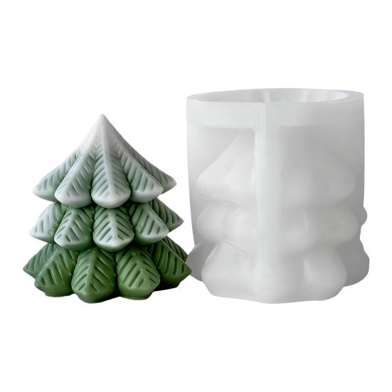Силиконовая форма для рождественской елки, ручная работа, для ароматических свечей, мыла, смолы, полимерной глины, многоразовая, DIY, праздничные принадлежности для творчества