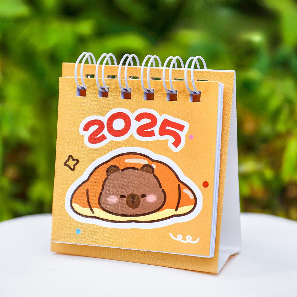 Каваи Мини Маленький Настольный Календарь Июль 2024 По Декабрь 2025 Карманный Портативный Картонный Календарь План Дыроколов Офисное Украшение Рабочего Стола