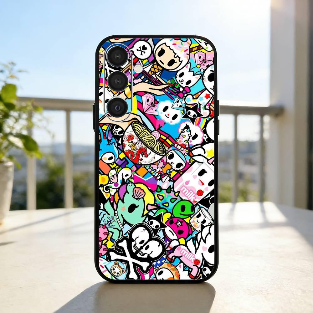 T-Tokidoki A-Art B-Bright Cartoon Phone Case For Samsung A73,A21s,A22,A31,A32,A52,A53,A71,A80,Soft Black Shell
