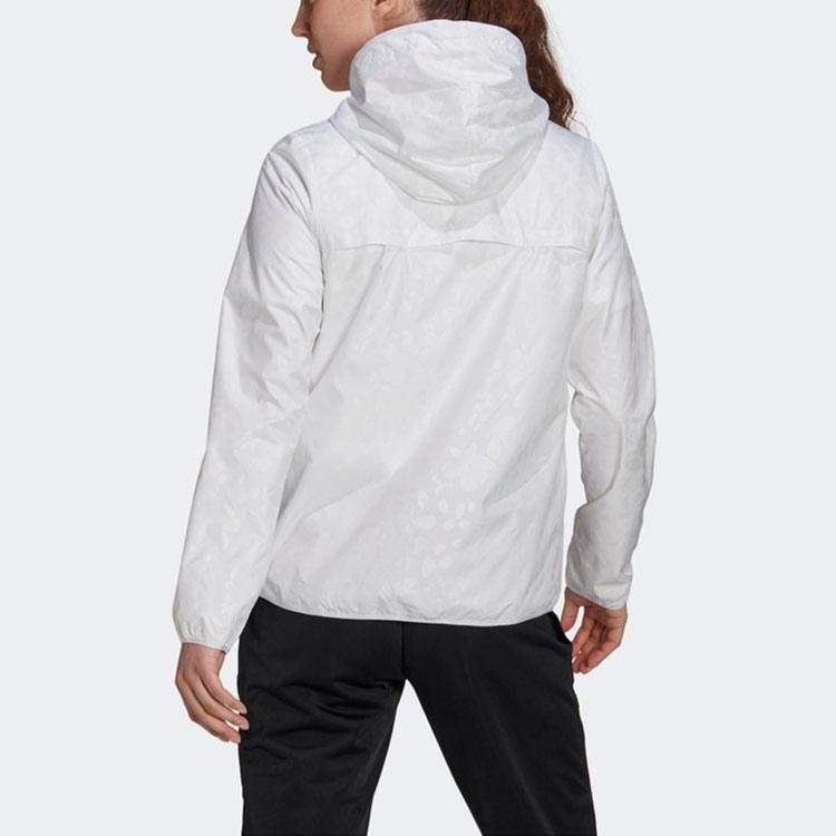 adidas Женская куртка с капюшоном и застежкой-молнией с логотипом, белая GQ0615