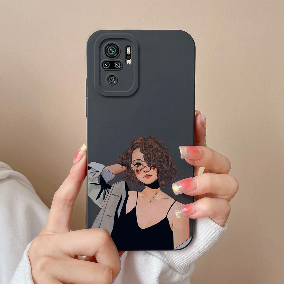For Redmi Note 10 10T 10S Phone Case Cartoon Liquid Silicone Full Coverage Anti Drop Bumper For Xiaomi Redmi Note10 10 S T Funda