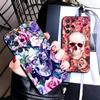 Цветочный Череп Цветок Скелет Мягкий Чехол для Телефона для Samsung Galaxy S26 S25 Edge S24 Ultra S23 Plus S22 S21 FE S20 Черный Чехол Задняя Панель