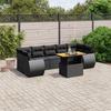 VidaXL Garden Lounge Set with Cushions 8 Pcs, Patio Sofas, Patio Furniture Set, Outdoor Furniture, Black 3272105