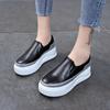 Лоферы Женские Толстая Подошва Увеличение Роста Белая Обувь Женская Повседневная Обувь Обувь Увеличивающая Рост