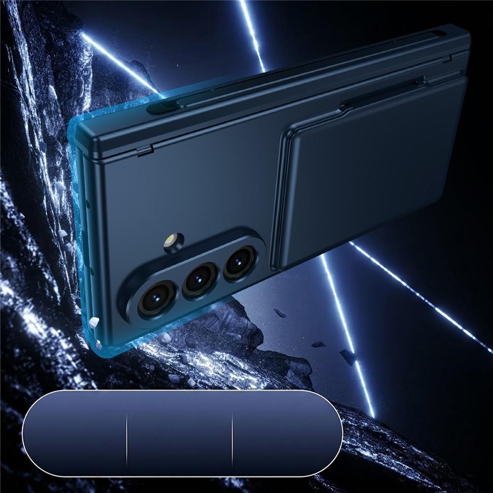 Samsung Galaxy Z Fold 8 Ultra Case, Card Holder, with Glass for External Screen, Blue