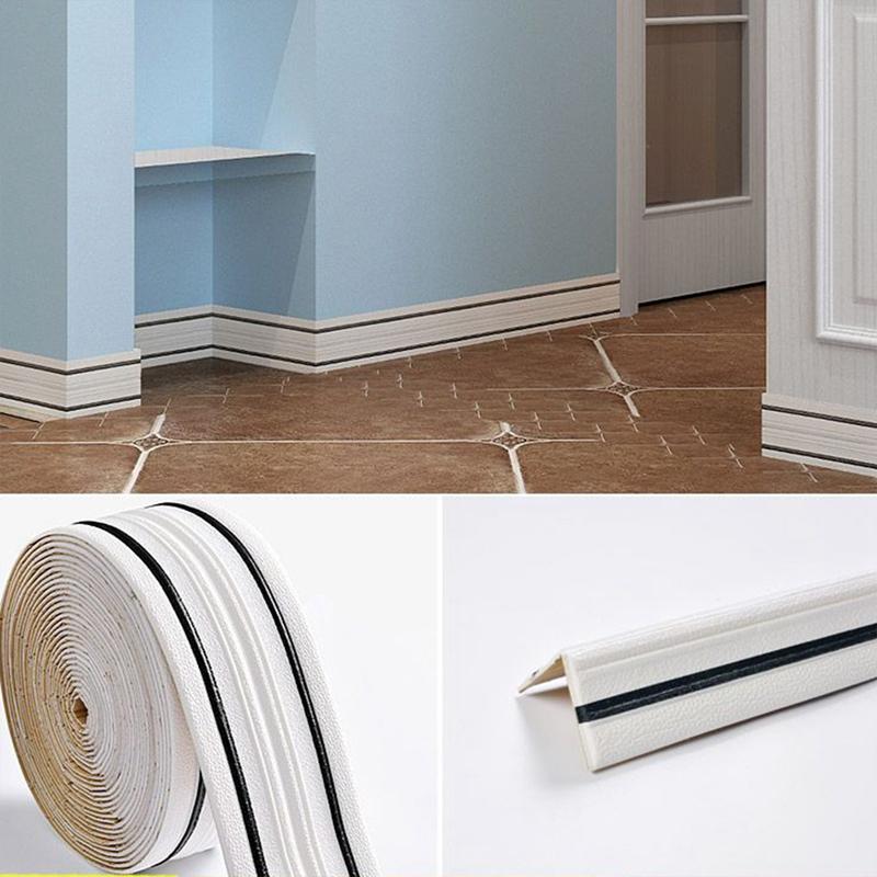 230смX14см самоклеящаяся линия плинтуса 3D пенопластовая полоса для стен наклейки водонепроницаемая плитка бордюрная бумага декор настенная наклейка