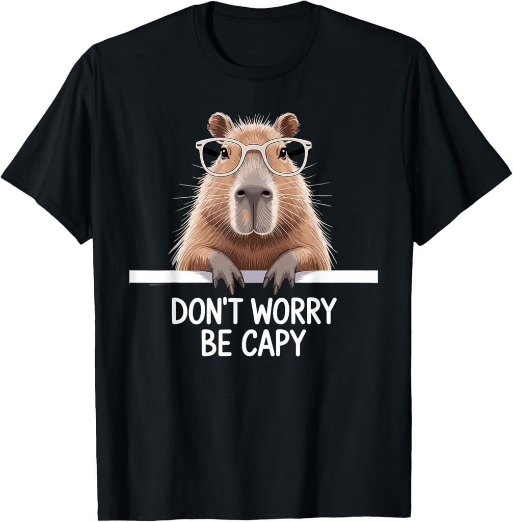 Funny Capybara Lover Art Dont Worry Be Capy Unisex T-Shirt